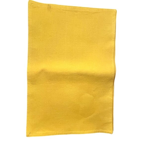 Retro Canvas Yellow Place Mats 19" Set of 5 Colorful Kitchen Home Decor 80s - Picture 1 of 7
